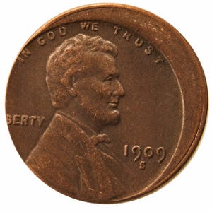 Puede incluir: Una moneda estadounidense de un centavo de color cobre que presenta un retrato de perfil de Abraham Lincoln mirando hacia la derecha. El texto IN GOD WE TRUST está arqueado sobre la cabeza, LIBERTY está a la izquierda y la fecha 1909 con la marca S a la derecha.