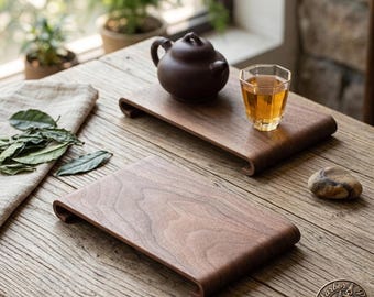 Taca na herbatę Gongfu z drewna orzechowego, minimalistyczna deska ociekowa, ręcznie robiona platforma do serwowania herbaty, rustykalna taca do ekspozycji naczyń Zen, dekoracja do domu, prezent