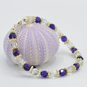 Purple and Grey Crystal Bracelet