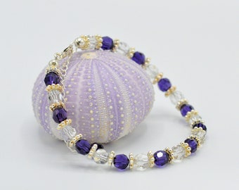 Purple and Grey Crystal Bracelet