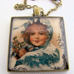Victorian Christmas Pendant Necklace