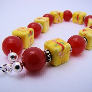 Red and Yellow Beaded Bracelet image 3