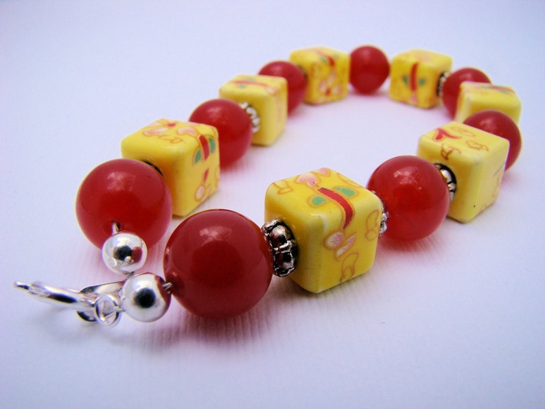 Red and Yellow Beaded Bracelet image 3