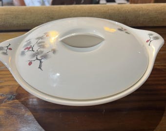Vtg Mid Century Steubenville Keramik Schale Keramik japanische Blumen STB426
