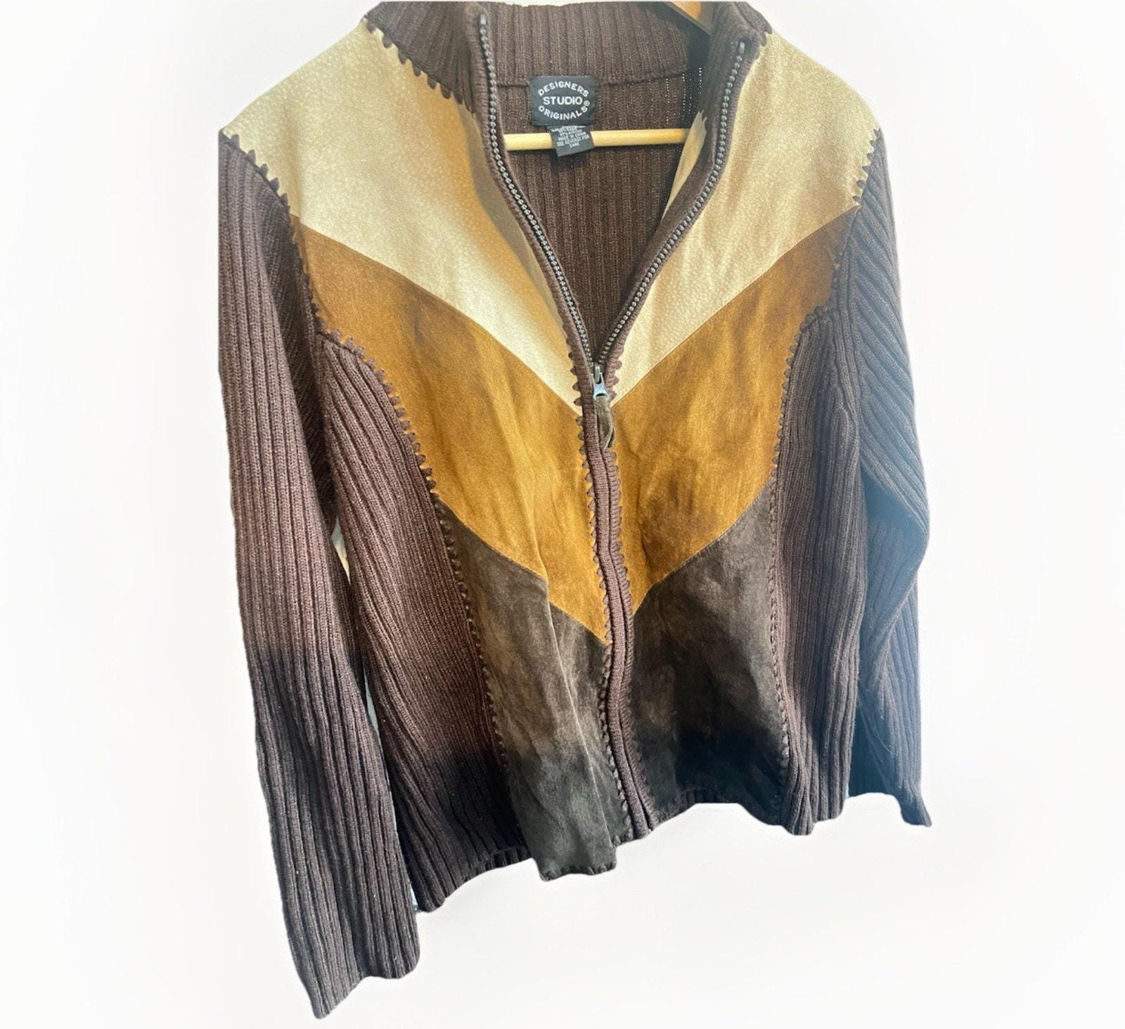 70s Leather Patchwork Jacket - Etsy