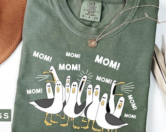 Comfort Colors Seagull Mom T-Shirt, Funny Mother's Day Gift, Seagulls Saying Mom Tee