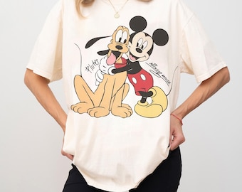 Comfort Colors Mickey Mouse Pluto Retro Cartoon Shirt
