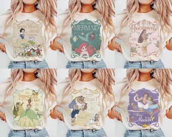 Retro Disney Princess Shirt, Disney Princess Ariel Tee, Disney Rapunzel Tiana, Disney Trip Shirt, Disney Girl Te, Princess Belle, Snow White