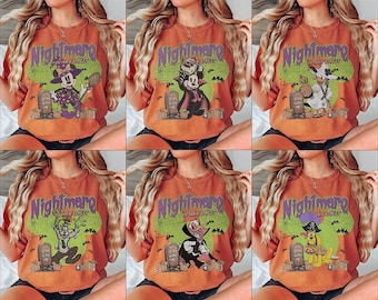 Custom Retro Mickey's Nightmare On Main Street Halloween Party 2026 Skeleton Comfort Shirt, Disney Halloween Shirt, 2026 Halloween Family