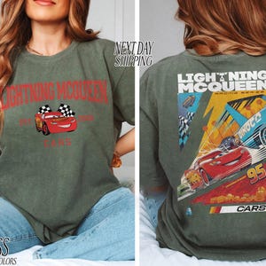 Vintage Lightning McQueen Cars Racing Shirt, Comfort Colors Graphic Tee image 5