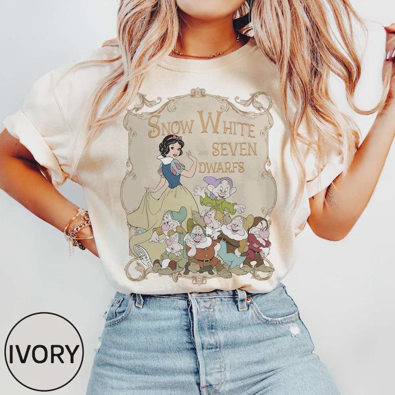 Vintage Disney Princess Shirt, Disney Princess Ariel Tee, Disney Rapunzel Tiana, Disney Trip Shirt,Disney Girl Te,Princess Belle,Snow White image 2