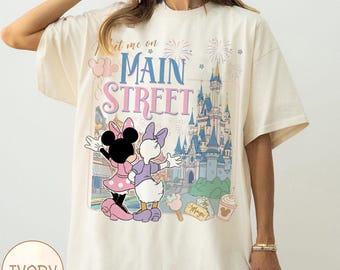 Comfort Colors Meet Me On Main Street Shirt, Vintage Minnie Daisy Besties Tee, Magic Kingdom Castle Shirt, Disney Girls Trip Vacation Tee