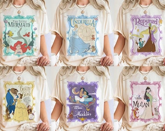 Disney Princess All Characters Movie T-Shirt, Disney Beauty and The Beast Shirt, Disneyland Princess Girl Trip Tee, WDW Disney Besties Tee
