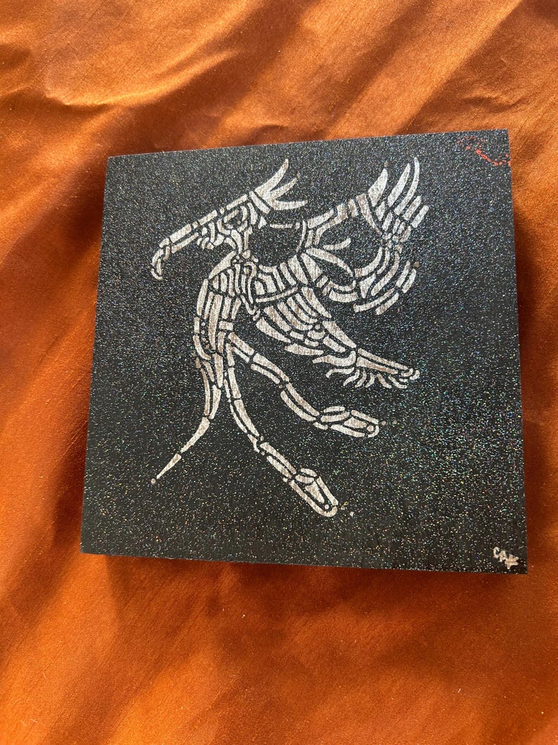 Relic Panel on wood — channeled figure