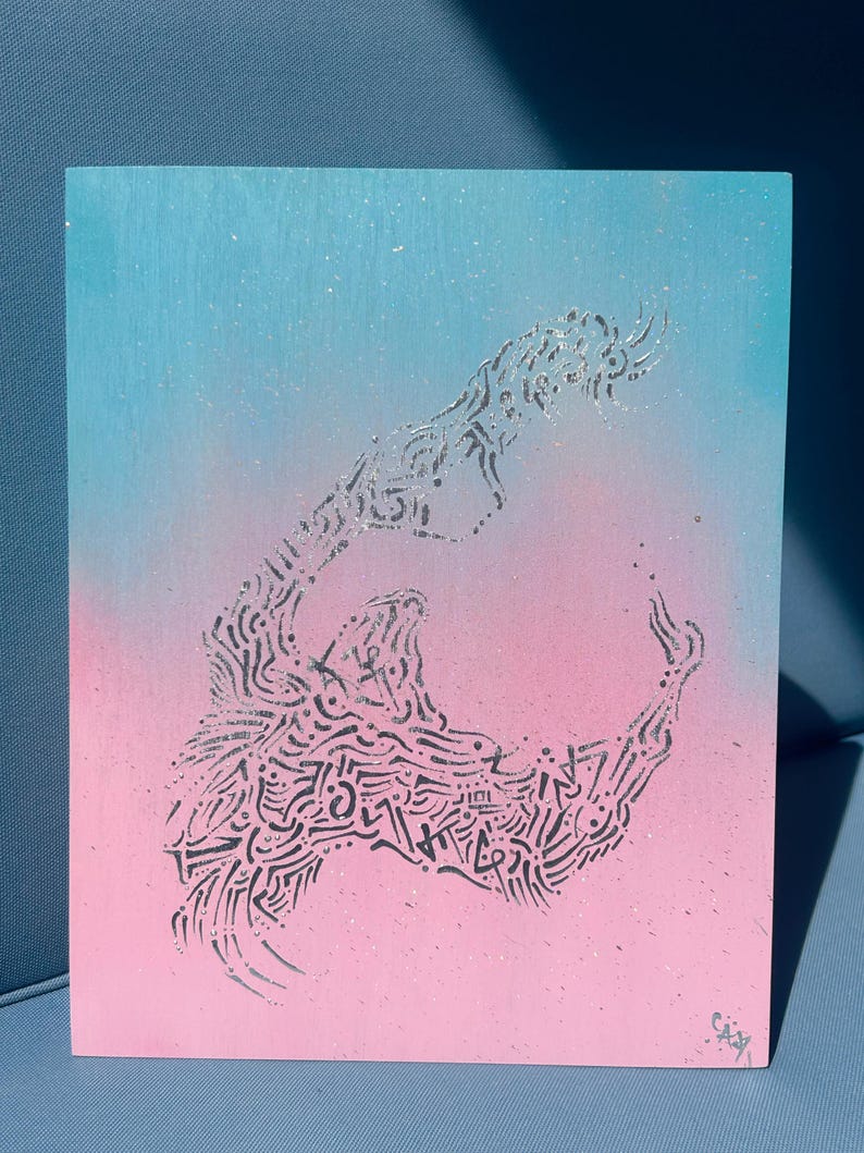 Relic Panel: My Light is Not Labor — channeled figure on wood panel