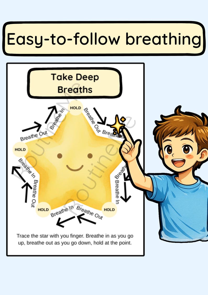 Star Breathing Printable | Deep Breathing Exercise for Kids | Calm Down ...
