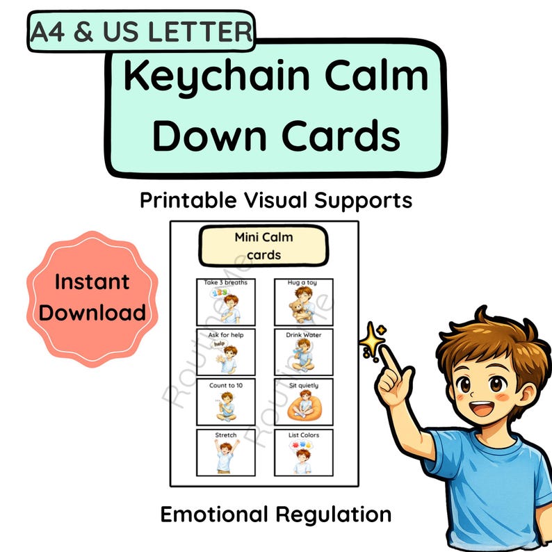 Calm Down Cards Printable | Coping Skills Cards for Kids | Autism ...