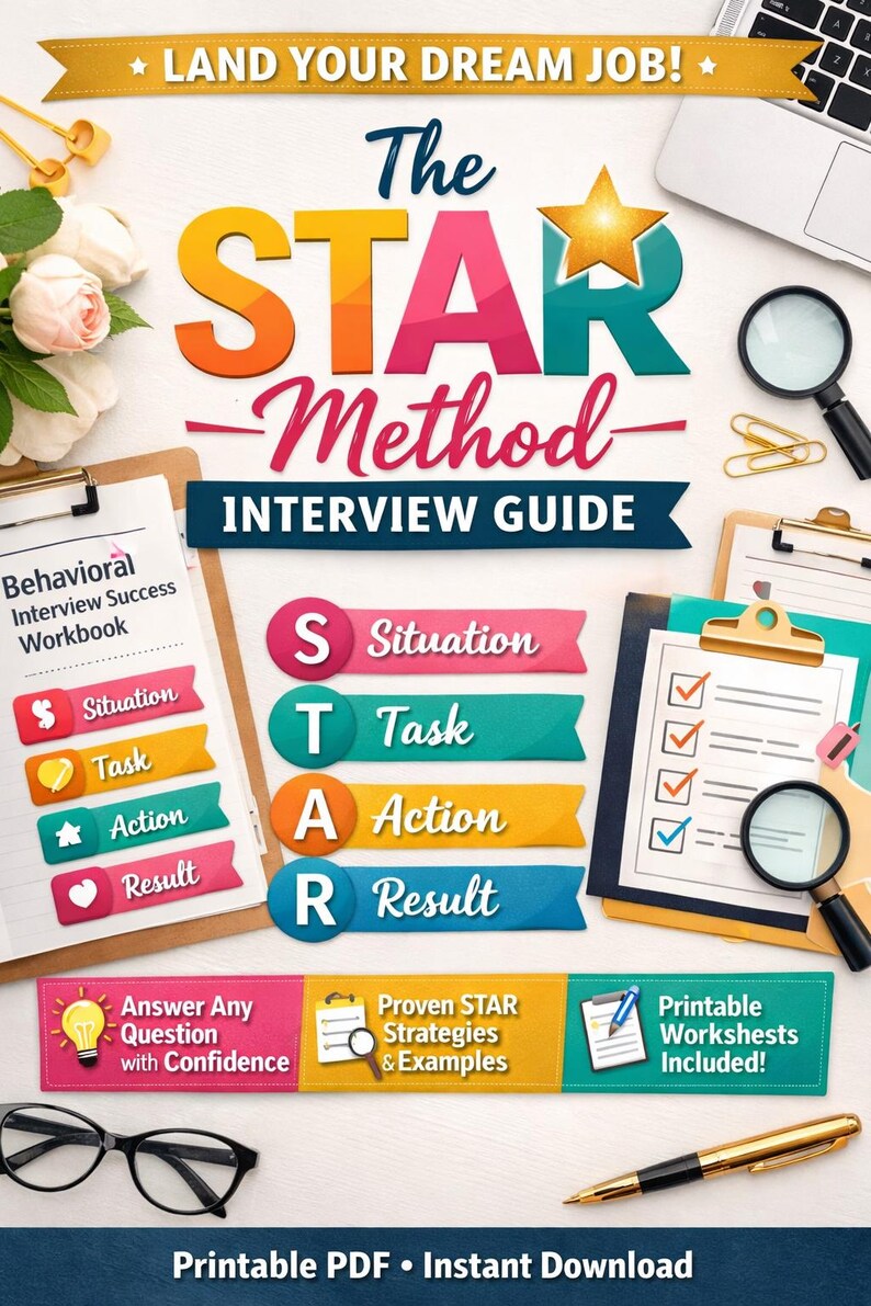 STAR Method Interview Guide | Behavioral Interview Prep Printable - Etsy