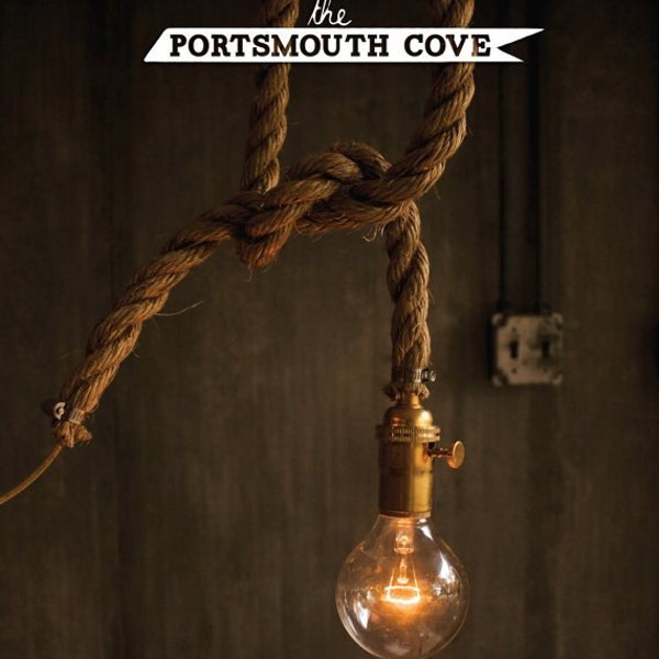 Hanging Lamp Chandelier Lighting Hanging Light Rustic Decor Shabby Chic Industrial Light - Rustic Rope Design