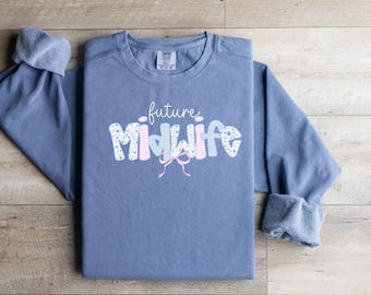 Future Midwife PNG Pastel Pink Stripes Flowers Surgery Surgical