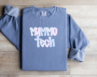 Mammo Tech Radiology PNG Pastel Pink Stripes Flowers