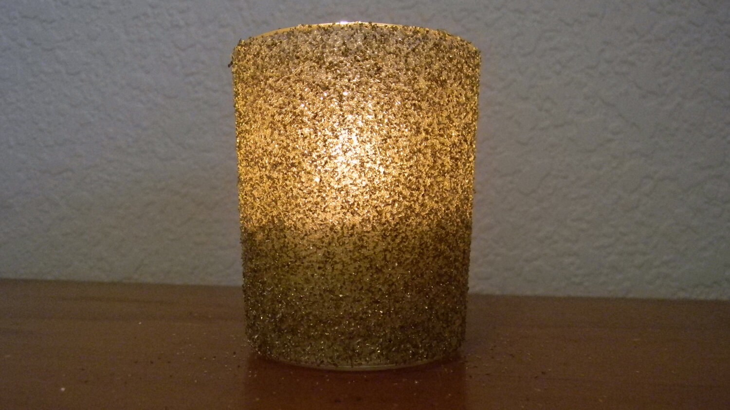 Gold German Glitter Glass Wedding Romantic Sprakle Votive Etsy