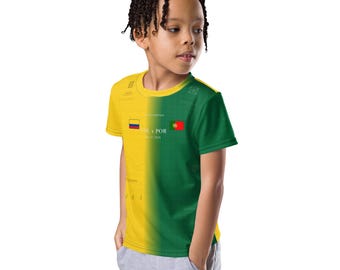Colombia vs Portugal: Camiseta juvenil de fútbol en homenaje a la unidad / Serie Cápsula del Tiempo — 27 de junio de 2026
