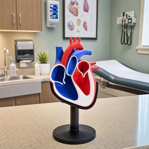 Fetal Heart Model on Stand | Fetal Cardiac Anatomy | Congenital Heart Education Tool | Sonography Study Aid | Medical Model for Students