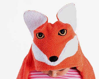 Fox Hooded Bath Towel-- Forest Animal Themed Hoodie