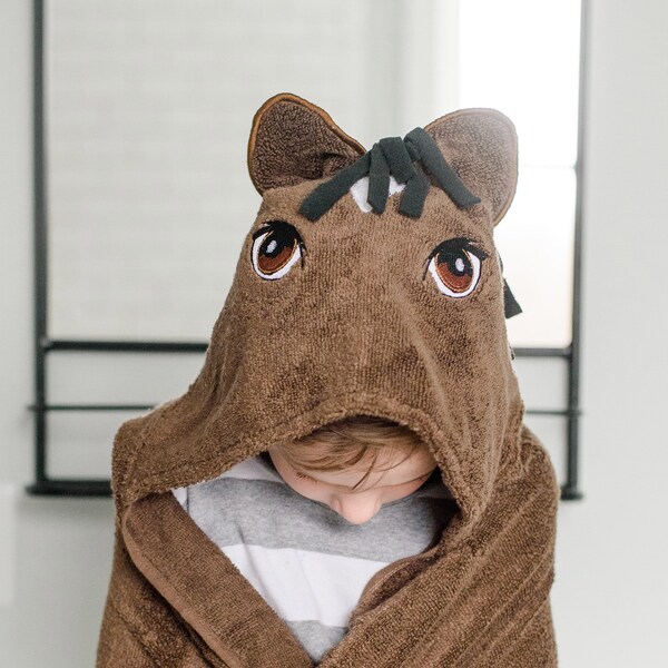 Horse Hooded Towel Etsy