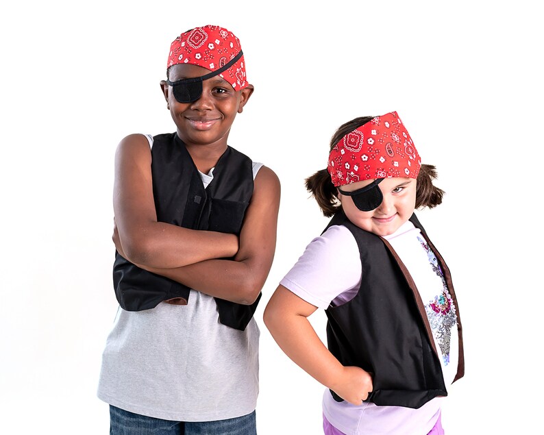 Pirate Multipurpose Costume for kids ages 3 Four Costumes in One Set includes Sheriff, Farmer, Revolutionary image 2