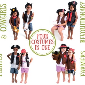 Cowboy or Cowgirl Dressup Set for kids ages 3 a multipurpose space-saving four-in-one costume image 3