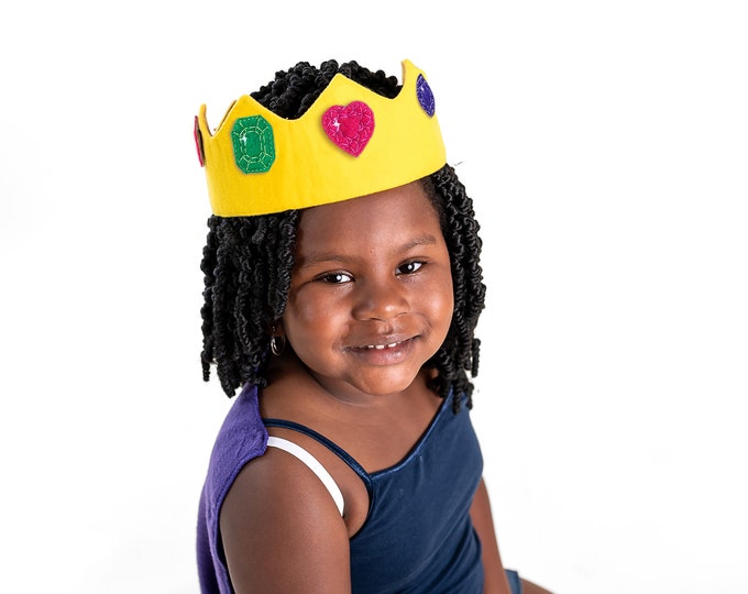 Fabric Crown with Felt Jewels; gift for preschoolers; custom crown for birthdays