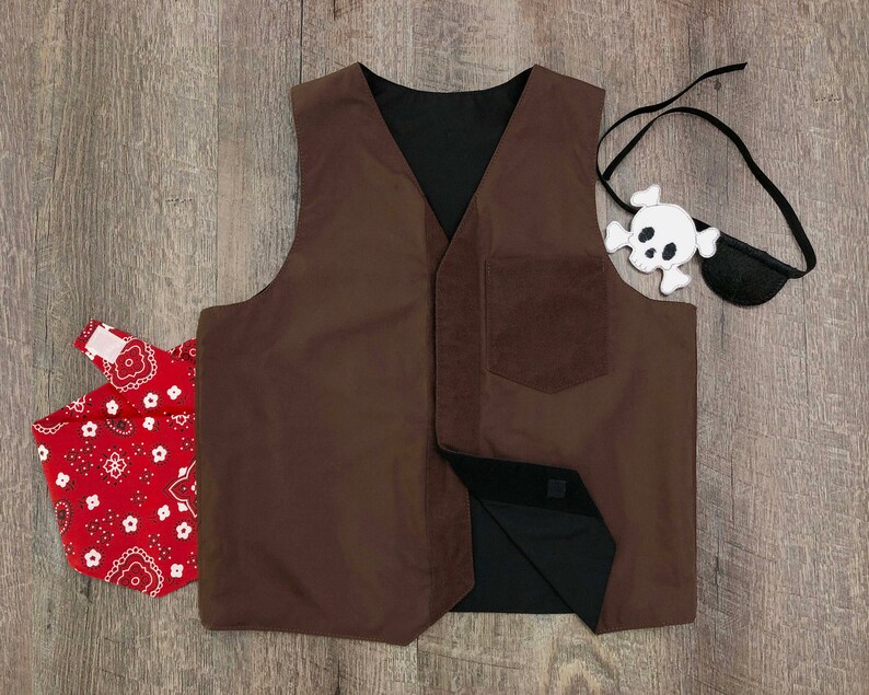 Pirate Multipurpose Costume for kids ages 3 Four Costumes in One Set includes Sheriff, Farmer, Revolutionary image 5