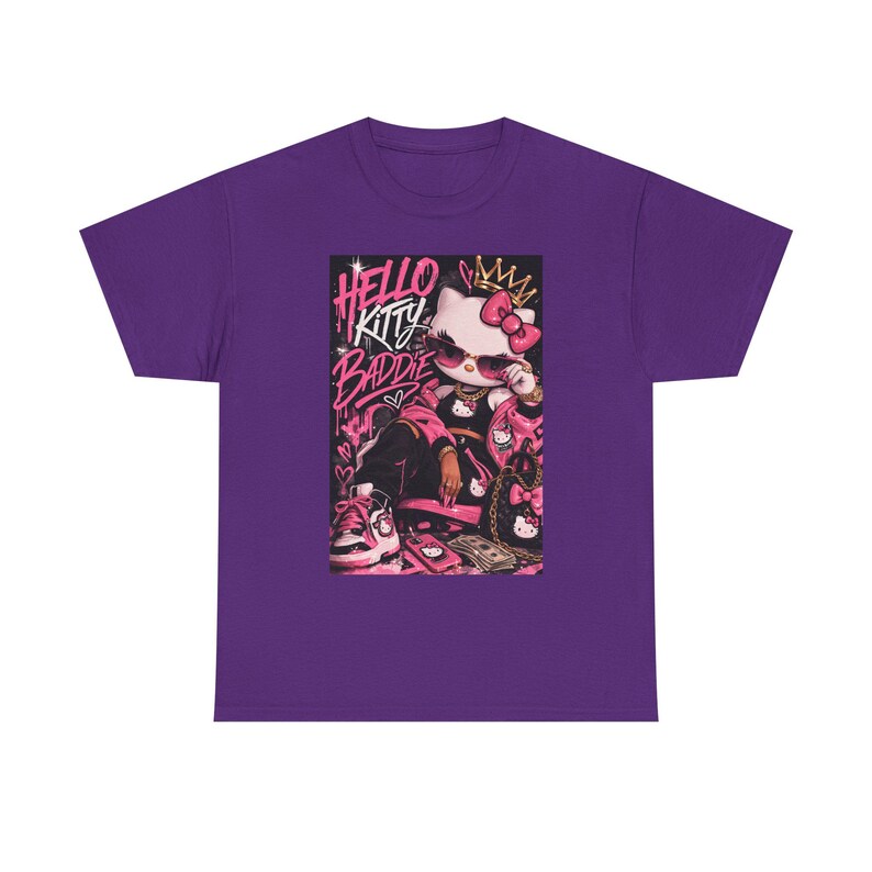 Hello Kitty Baddie graphic tee | Cute Pink Retro Character T-Shirt image 3