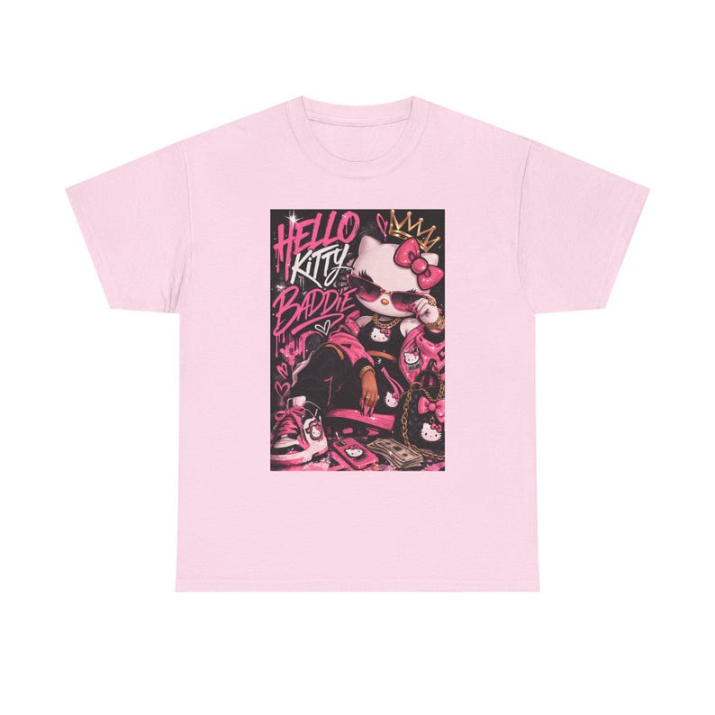 Hello Kitty Baddie graphic tee | Cute Pink Retro Character T-Shirt image 4