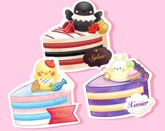 Pegatina de vinilo con personajes de Love and Deepspace Cakes