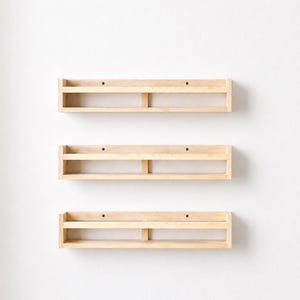 モンテッソーリ式保育園用本棚、子供用壁掛け本棚、木製フローティングブック棚、保育園用本棚、子供部屋の装飾