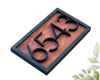 Handcrafted Farmhouse Address Plaque, Beach Cottage Decor, Modern House Numbers