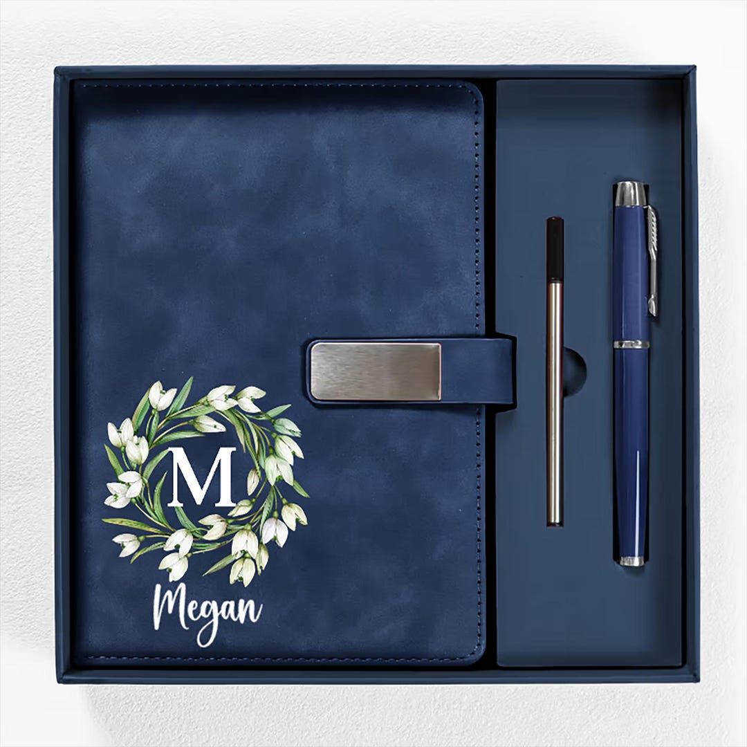 Birth Note Book Custom Birth Flower & Name Notebook With Pen, Personalized Gift for ...