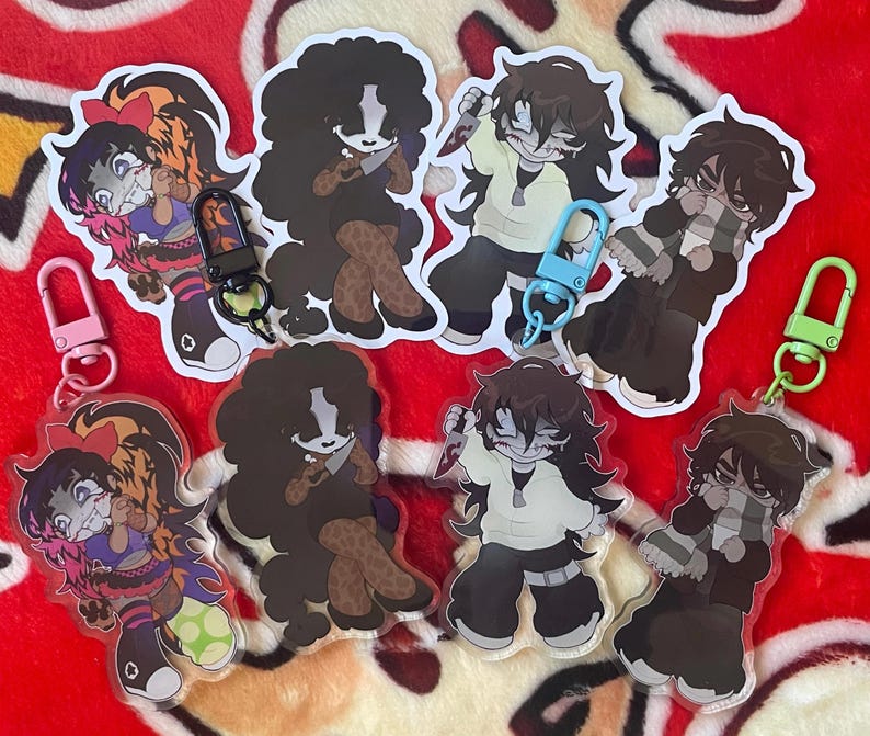 Creepypasta - Stickers / Keychains: Jeff the Killer, Jane the Killer, Nina the Killer, Homicidal Liu image 2