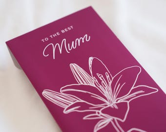 Mother's Day card | For mum, money envelope, flower card, lily