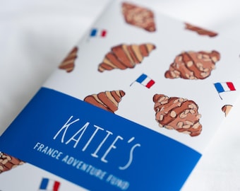 Personalised France travel fund money envelope | For birthday, honeymoon, graduation, surprise