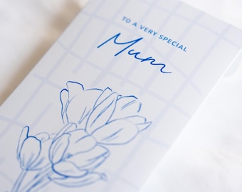 Mother's Day card | For mum, money envelope, flower card, tulips