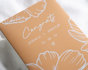 Personalised wedding money envelope | Handmade, botanical line art, wedding gift, marriage, custom card