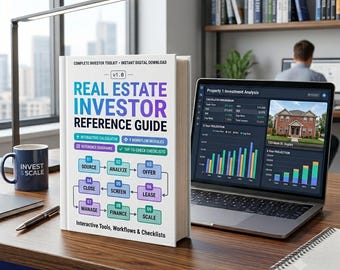 Real Estate Investor Guide | Deal Calculator + Checklists + Workflow Templates | Rental Property Toolkit | Digital Download