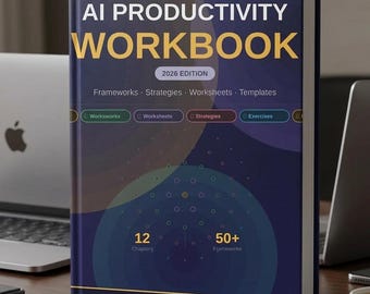 AI Productivity Workbook 2026 | AI Frameworks & Templates | Business Marketing Coding Writing | Digital PDF Download