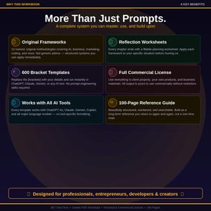 AI Productivity Workbook 2026 | AI Frameworks & Templates | Business Marketing Coding Writing | Digital PDF Download image 5