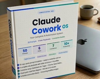 Claude Cowork OS 2026 | AI Automation Templates | 50 Prompts | 6 Role Playbooks | Connector Cheatsheets