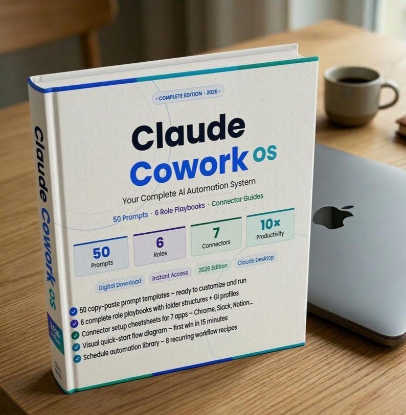 Claude Cowork OS 2026 | AI Automation Templates | 50 Prompts | 6 Role ...